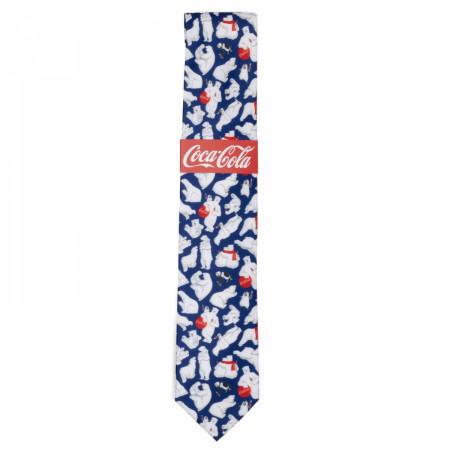 Coca-Cola Iconic Polar Bears on Navy Blue Neck Tie