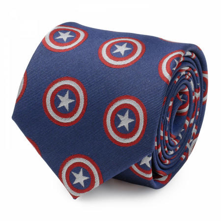 Captain America Hidden Message Blue Men's Tie