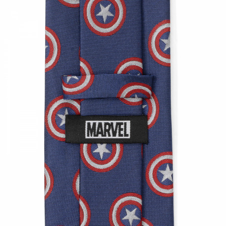 Captain America Hidden Message Blue Men's Tie