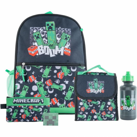 Minecraft Creeper Backpack and Lunchbox School Supplies Bundle