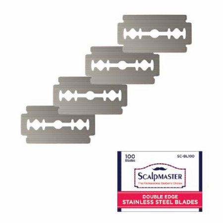 Product image 1 for Burmax Scalpmaster Double Edge Stainless Steel Razor Blades, 100-ct
