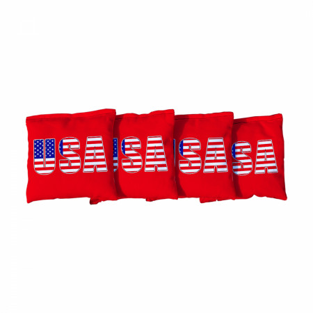 USA Patriotic Red Team Corn Filled Cornhole Bags