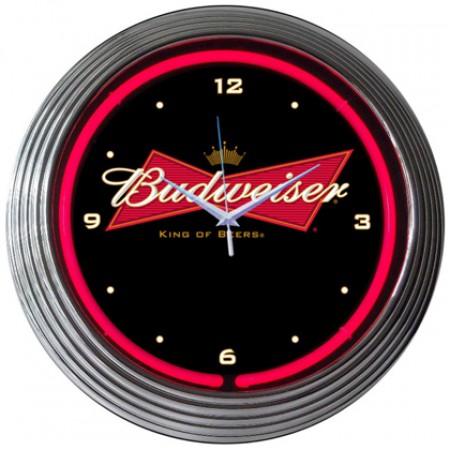 Budweiser Bowtie Neon Clock