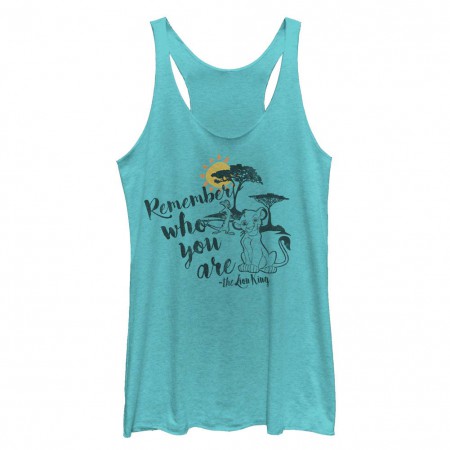 Disney Lion King Never Forget Blue Juniors Racerback Tank Top