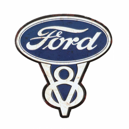 Ford V8 Embossed Tin Magnet