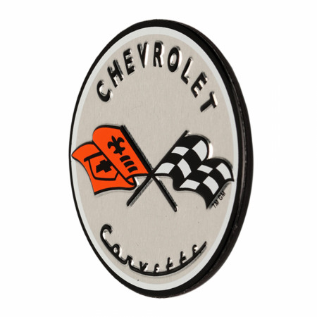 Chevrolet Corvette Badge Logo Embossed Tin Magnet