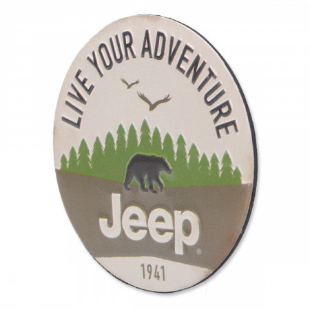 Jeep Live Your Adventure 1941 Embossed Metal Magnet