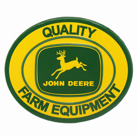 John Deere Farm Equipment Embossed Tin Magnet