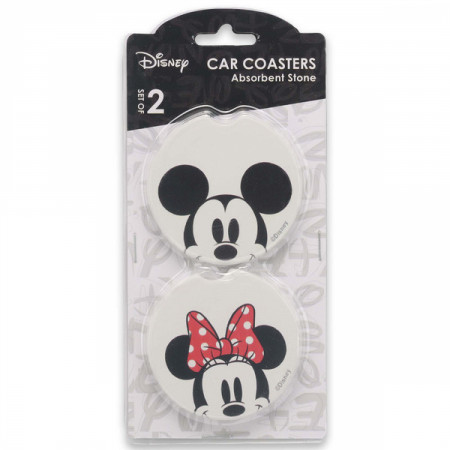 Mickey & Minnie Mouse Peeking Car Coasters