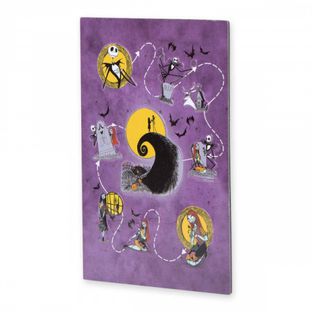 The Nightmare Before Christmas Halloween Town Map Metal Magnet