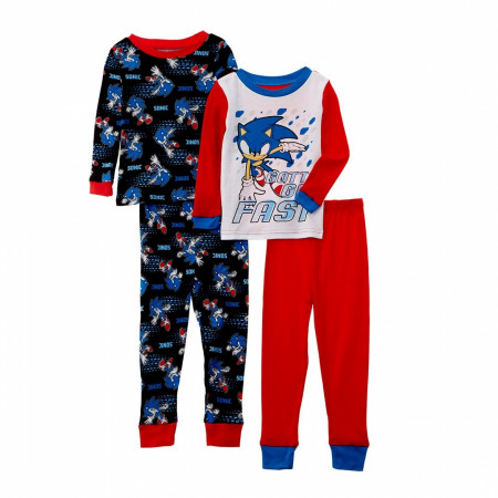 Sonic the Hedgehog Gotta Go Fast Youth 4-Piece Long Sleeve Pajama Set