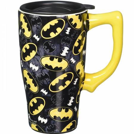 Batman Symbol and Logo All Over Print Travel Mug