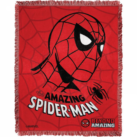 Spider-Man Bold Mask 46"x60" Woven Throw w/ Tassels