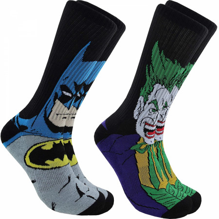 Batman And Joker Character Images 2-Pair Pack of Athletic Socks