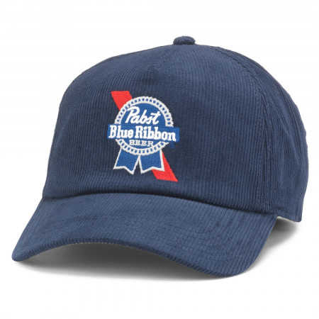 Pabst Blue Ribbon Logo Embroidered Roscoe Corduroy Adjustable Hat