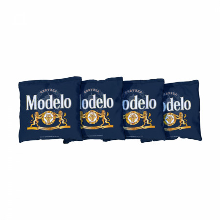 Modelo Logo Blue Team 4-Piece Corn Filled Cornhole Bags