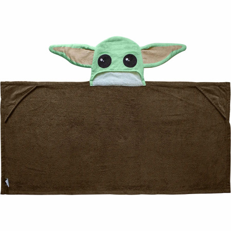 Star Wars The Mandalorian Grogu Cosplay Hooded Poncho Towel with Ears