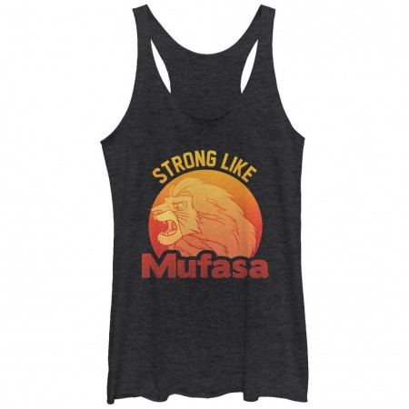 Disney Lion King Strong Mufasa Black Juniors Racerback Tank Top