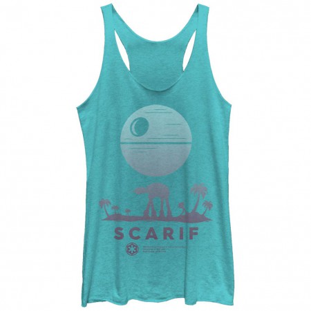 Star Wars Rogue One Scarif Ombre Blue Juniors Racerback Tank Top