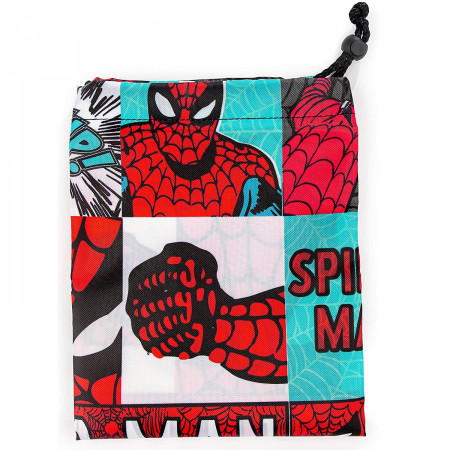 Spiderman Great Power Comic Blocks Drawstring Laundry Bag