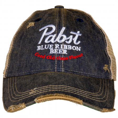 Pabst Blue Ribbon Beer Good Old Flavor Vintage Trucker Hat