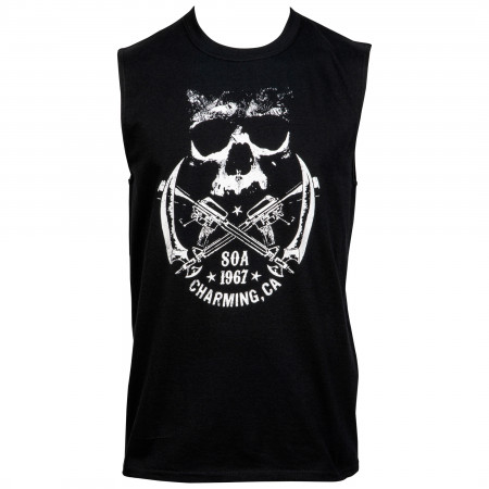 Sons of Anarchy Crossed Weapons Logo and Back Print Sleeveless T-Shirt