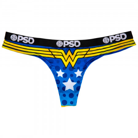 DC Wonder Woman Symbol Microfiber Blend Women's Thong Underwear
