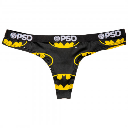DC Batman Symbol Microfiber Blend Women's Thong Underwear