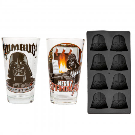 Darth Vader Holiday 2-Piece Pub Glass and Ice Tray Gift Pack