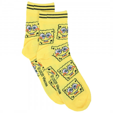 SpongeBob SquarePants Characters 3-Pair Pack of Women's Quarter Socks