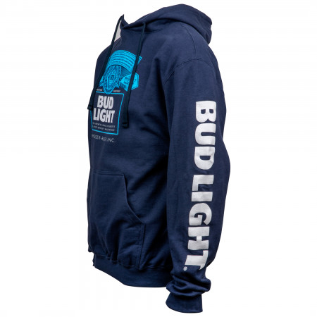 Bud Light Bottle Label Navy Blue Hoodie