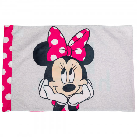Disney Minnie Mouse Face Be Happy Pillowcase