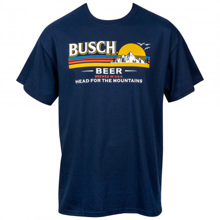 Busch Beer Head for the Mountains Logo T-Shirt