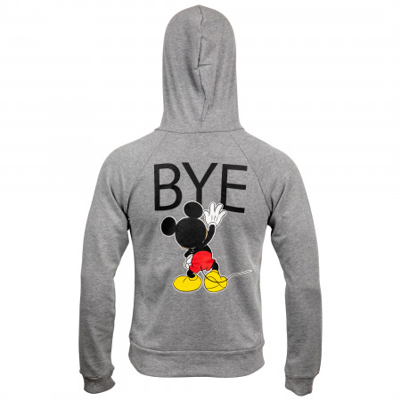 Disney Mickey Mouse Hi Bye Front and Back Print Women's Fitted Hoodie