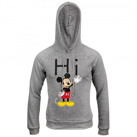 Disney Mickey Mouse Hi Bye Front and Back Print Women's Fitted Hoodie