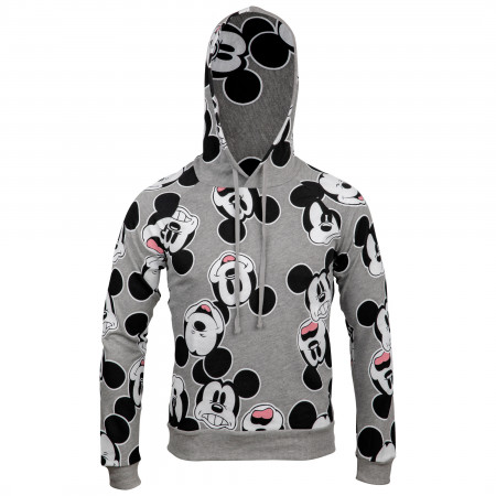 Disney Mickey Mouse Heads All Over Print Women's Fitted Hoodie