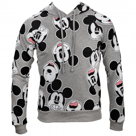 Disney Mickey Mouse Heads All Over Print Women's Fitted Hoodie