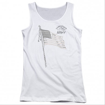 US Army Tristar White Juniors Tank Top