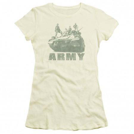 US Army Tank Strong Off White Juniors T-Shirt