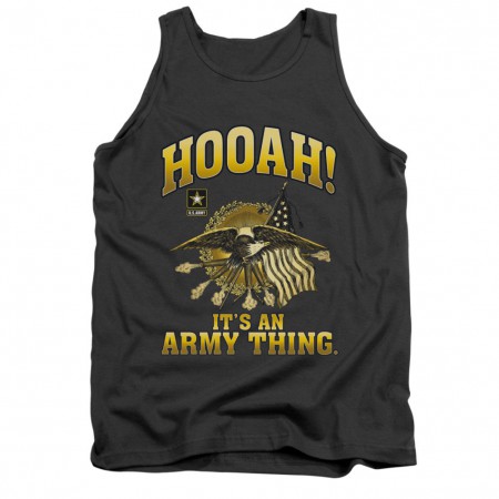US Army Hooah Gray Mens Tank Top