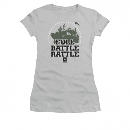 US Army Full Battle Rattle Gray Juniors T-Shirt