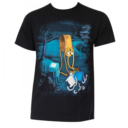 Adventure Time Men's Black Melting T-Shirt