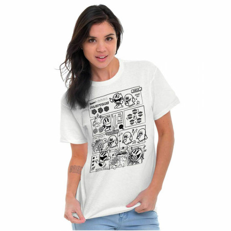 Pac-Man Game Pac-Man And Ghosts Comic Game On T-Shirt