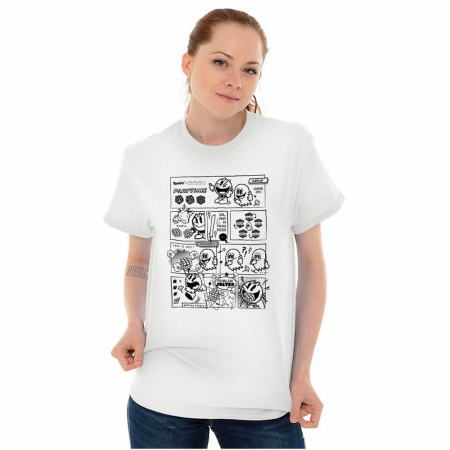 Pac-Man Game Pac-Man And Ghosts Comic Game On T-Shirt