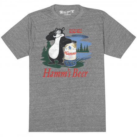 Hamm's Bear Logo Heather Grey Premium Retro Brand Men's T-Shirt