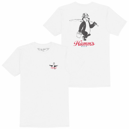 Hamm's Beer Gone Fishin' Front and Back Print T-Shirt