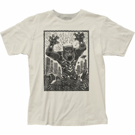 Black Panther Woodcut Art T-Shirt