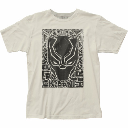 Black Panther Woodcut Mask T-Shirt