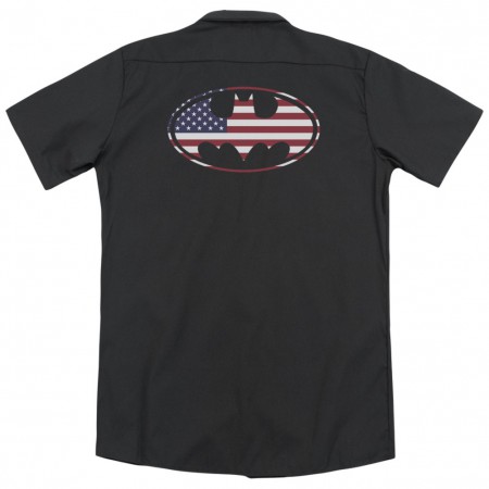 Batman American Flag Logo Work Shirt
