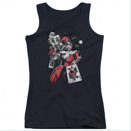Batman Harley Quinn Smoking Gun Black Juniors Tank Top